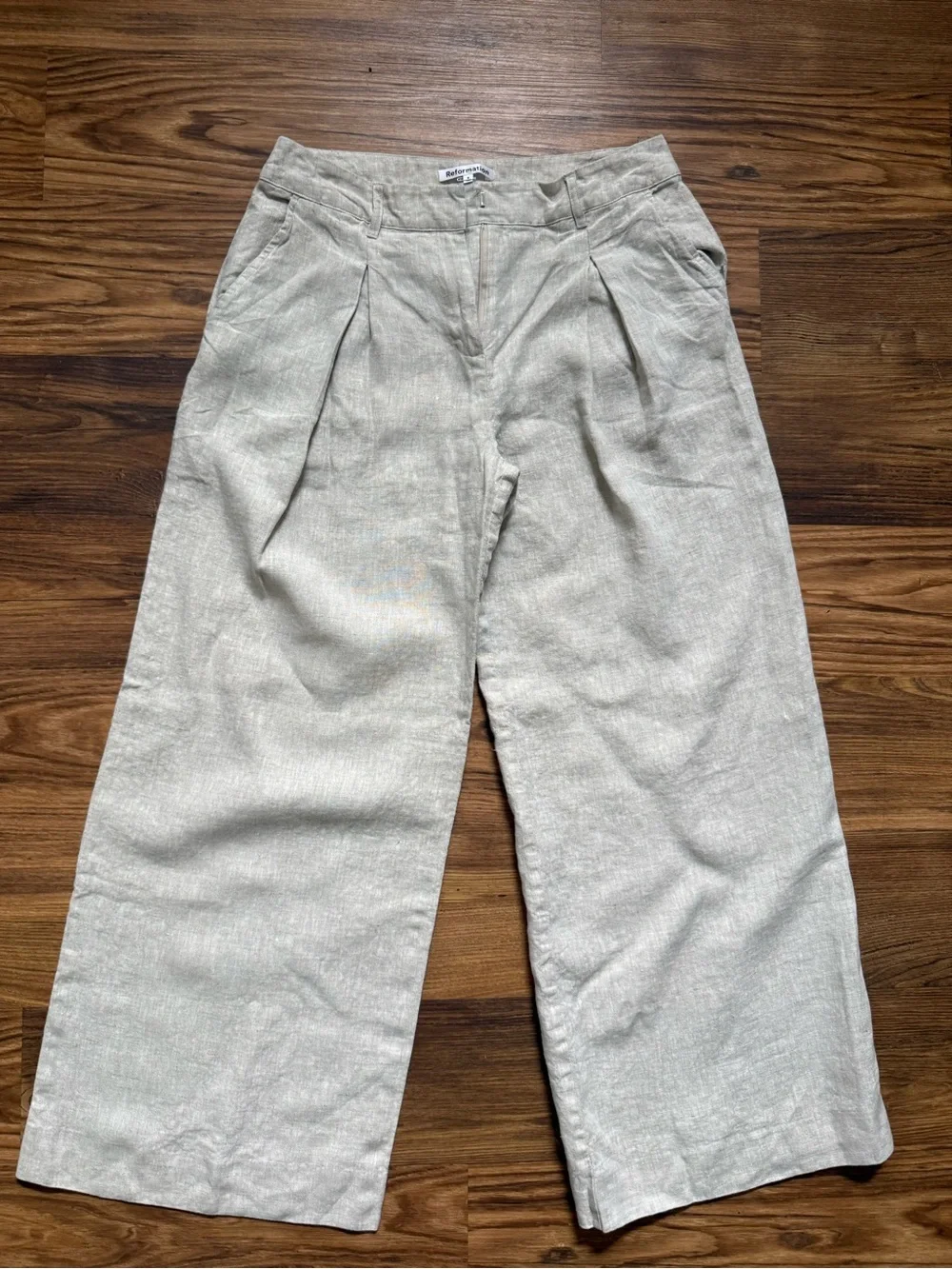 Reformation Alex Linen Mid Rise Pant